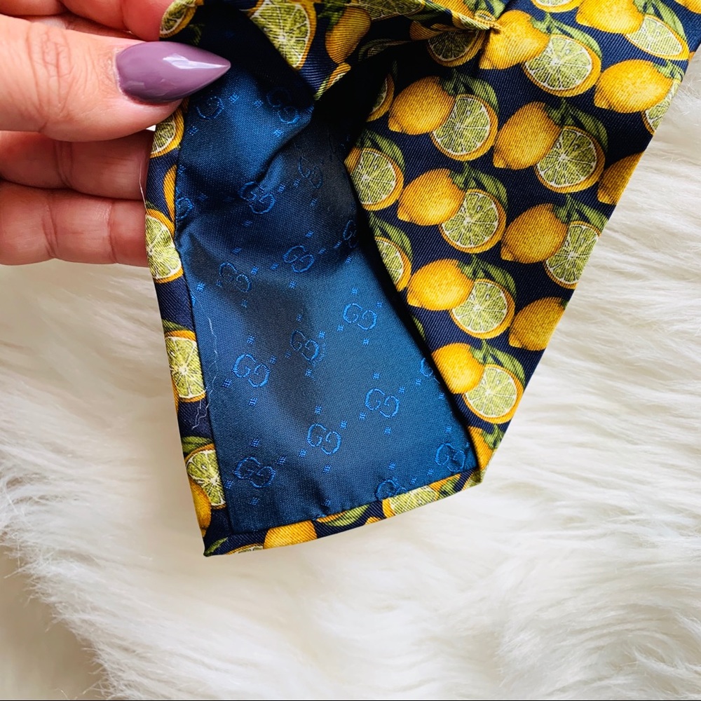 Gucci silk tie | Lemon print - Picture 4 of 6